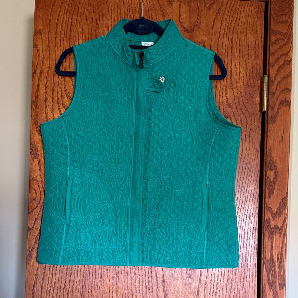 Kiko Emerald Quilted 100% Silk Vest Size M